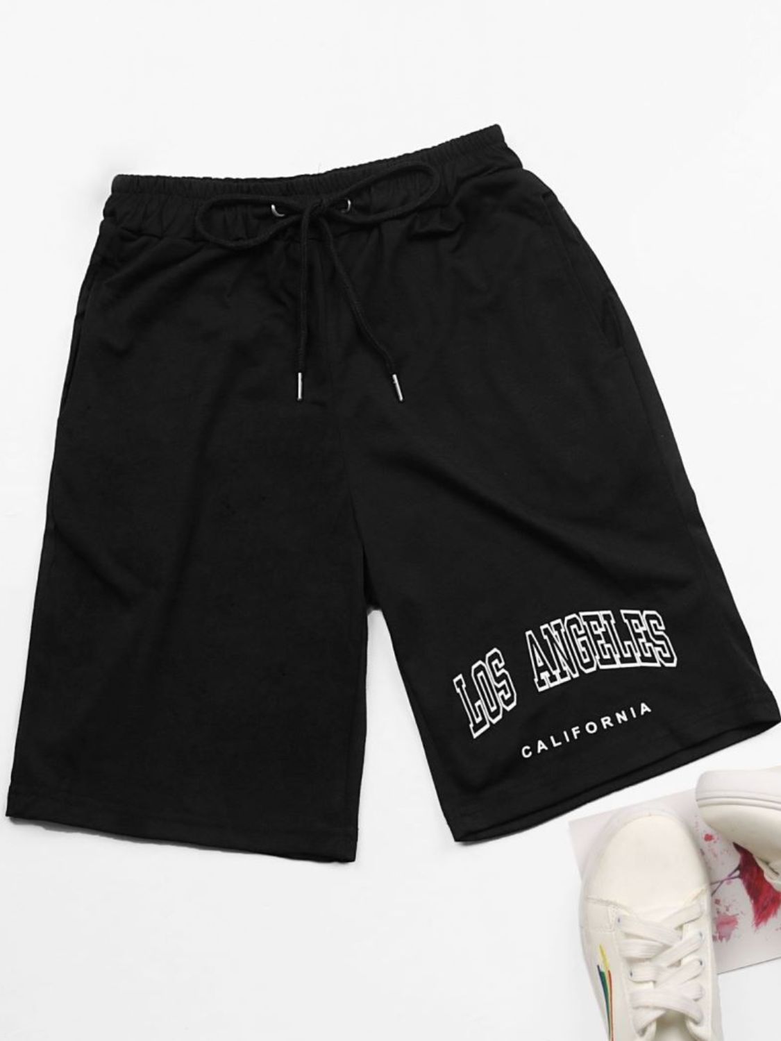 Perfee LOS ANGELES CALIFORNIA Graphic Drawstring Shorts