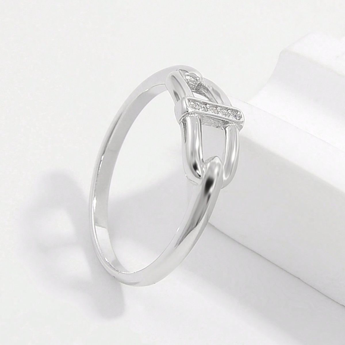 925 Sterling Silver Inlaid Zircon Ring