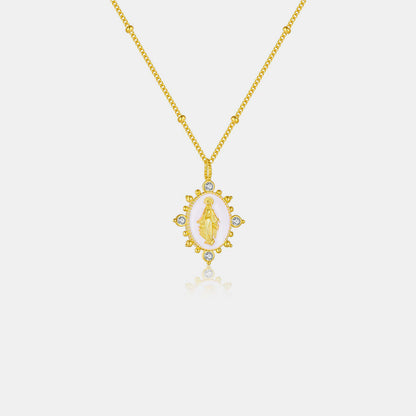 18K Gold-Plated Spring Ring Closure Pendant Necklace