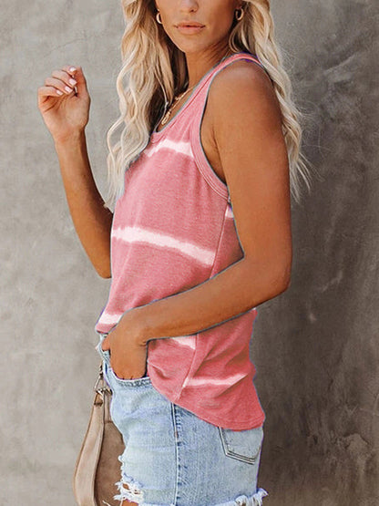 Full Size Tie-Dye Round Neck Tank