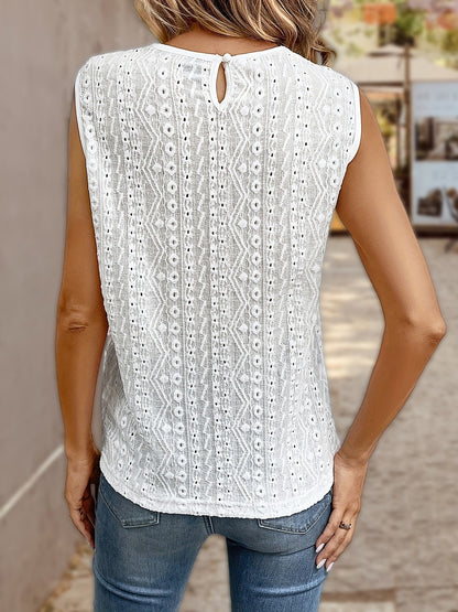 Lace Eyelet Sleeveless Top