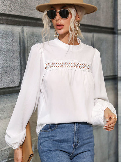 Honey Round Neck Puff Sleeve Blouse