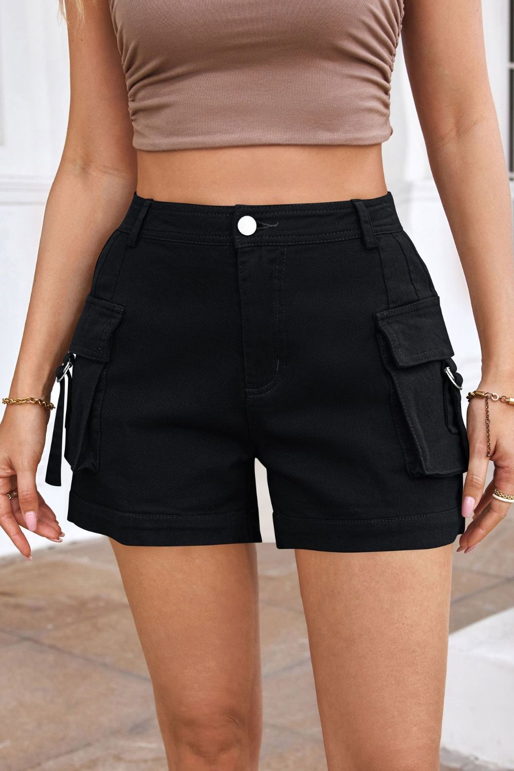 Mandy High Waist Shorts with Pockets