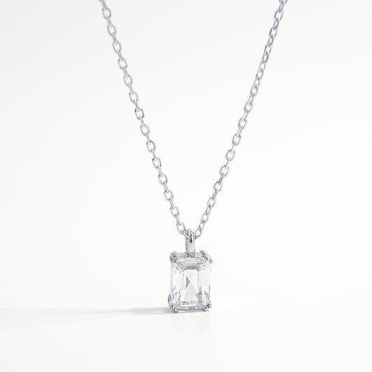 925 Sterling Silver Zircon Pendant Necklace