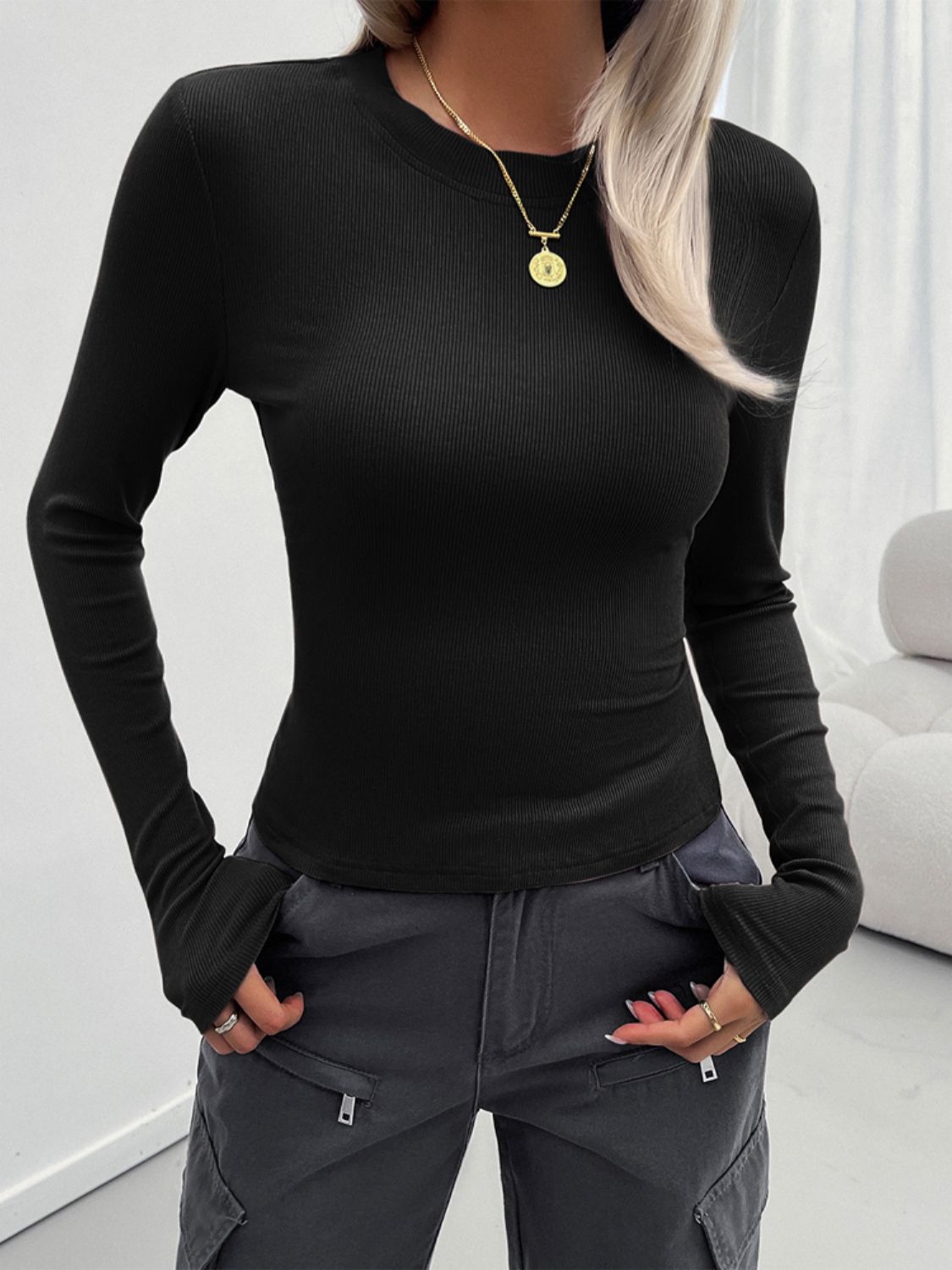 Devine Round Neck Long Sleeve T-Shirt