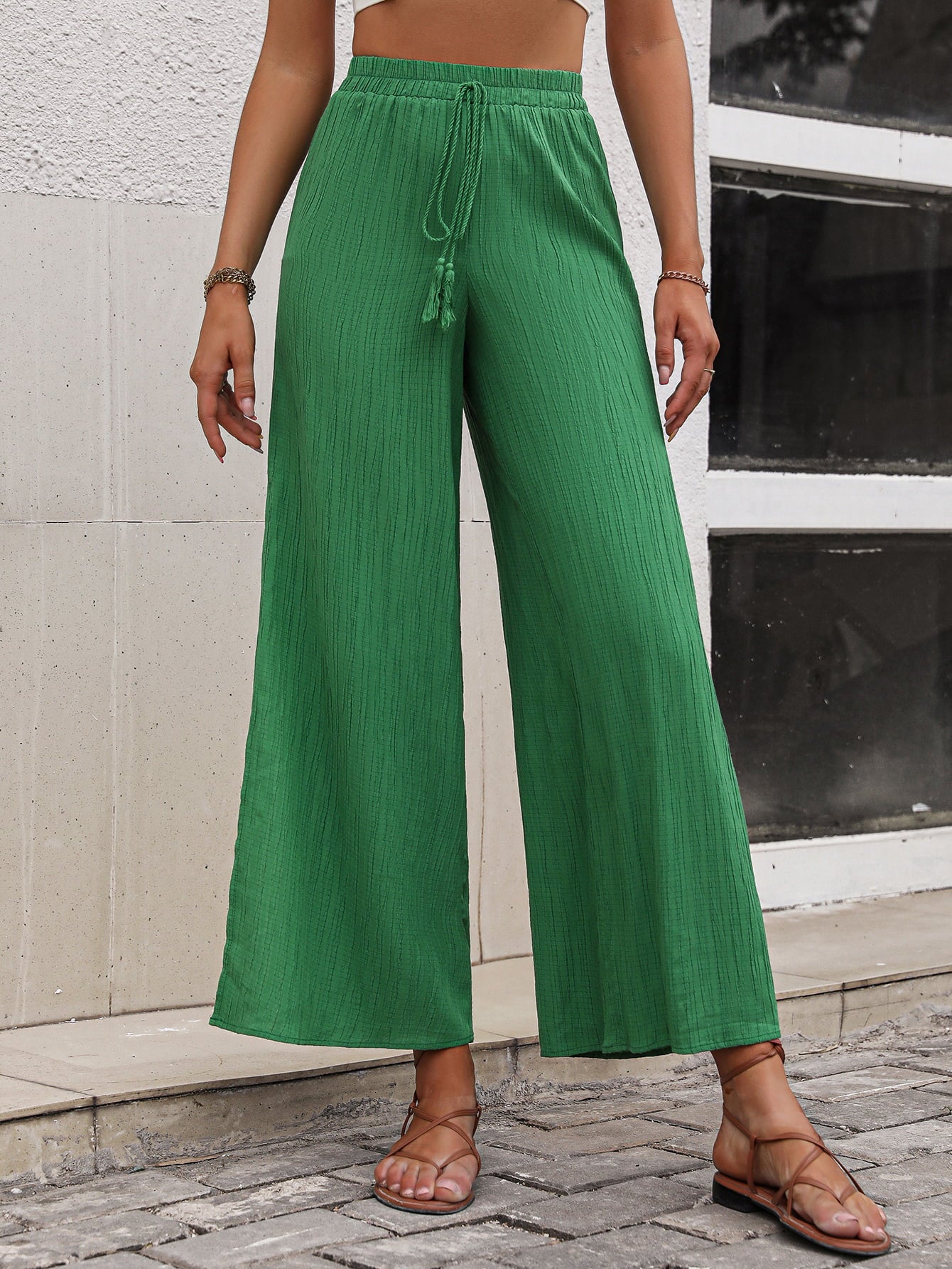 Honey High Waist Slit Wide Leg Pants