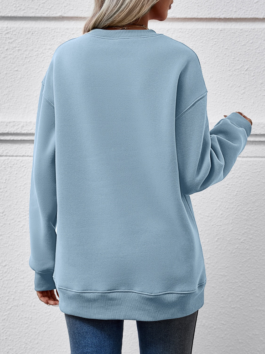 MERRY CHRISTMAS Round Neck Dropped Shoulder Sweatshirt