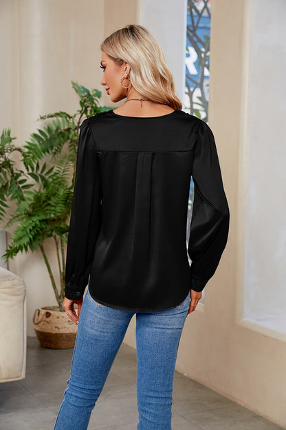 V-Neck Long Sleeve Top