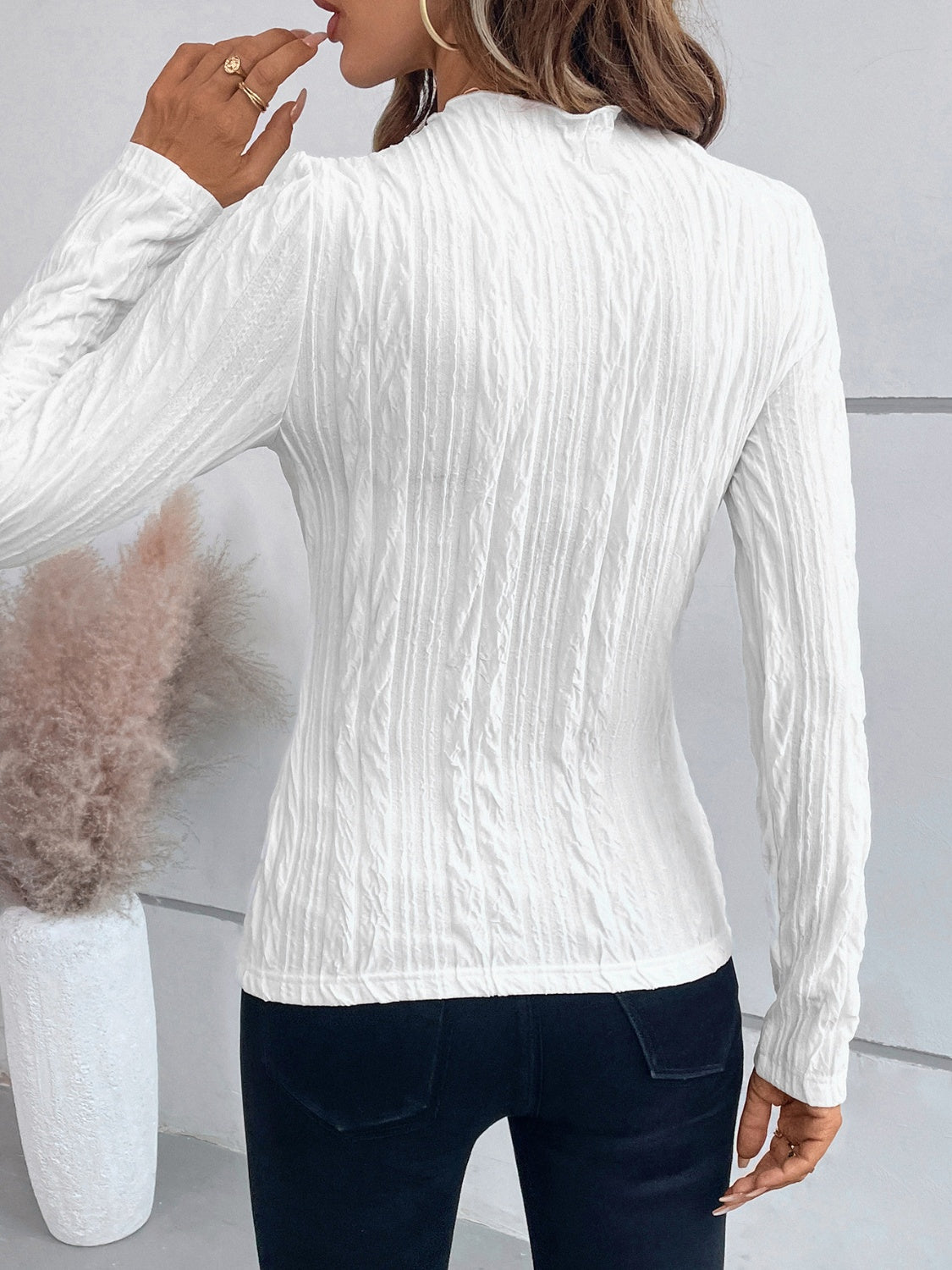 Mock Neck Long Sleeve Top