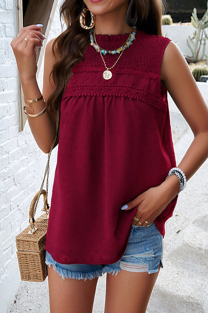 Devine Swiss Dot Round Neck Tank