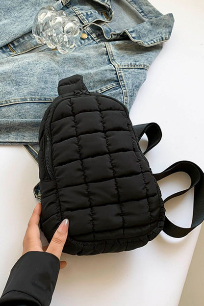 Quilted Nylon Crossbody  Bag