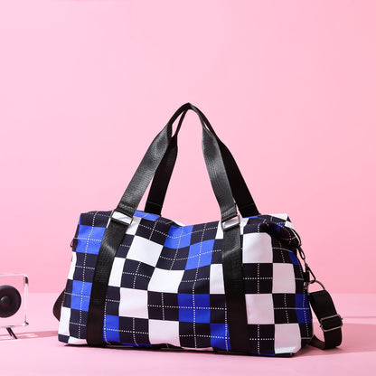 Oxford Cloth Plaid Travel Bag