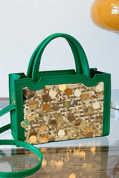 PU Leather Sequin Handbag