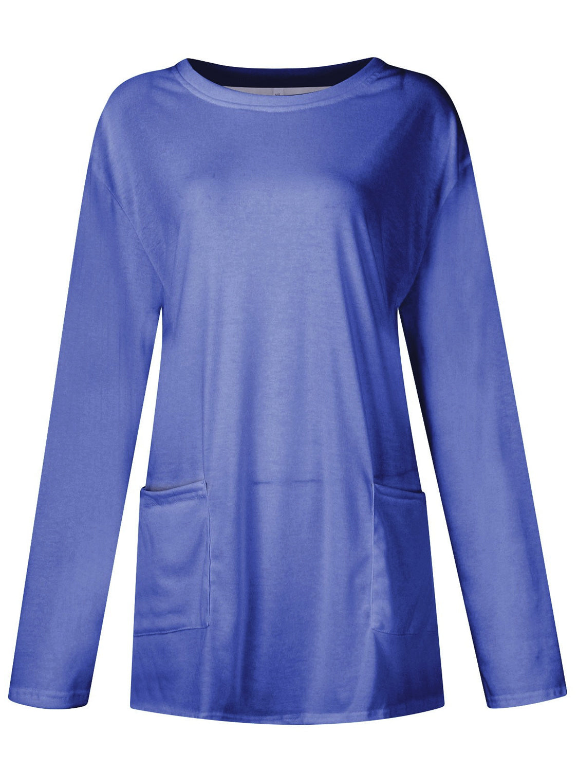 Full Size Pocketed Round Neck Long Sleeve T-Shirt