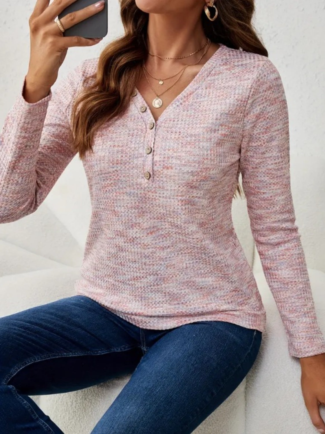 V-Neck Long Sleeve T-Shirt