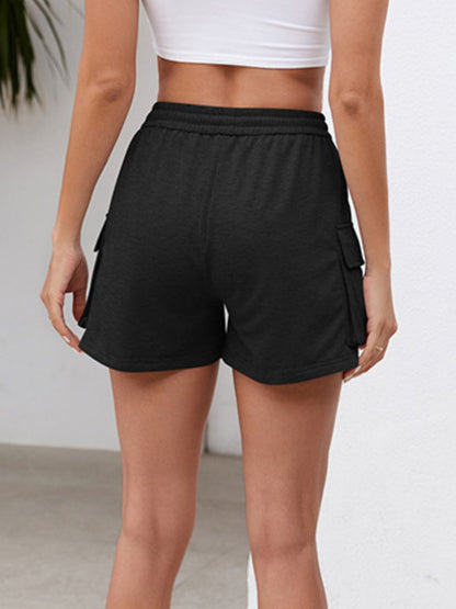 Drawstring Elastic Waist Shorts with Pockets