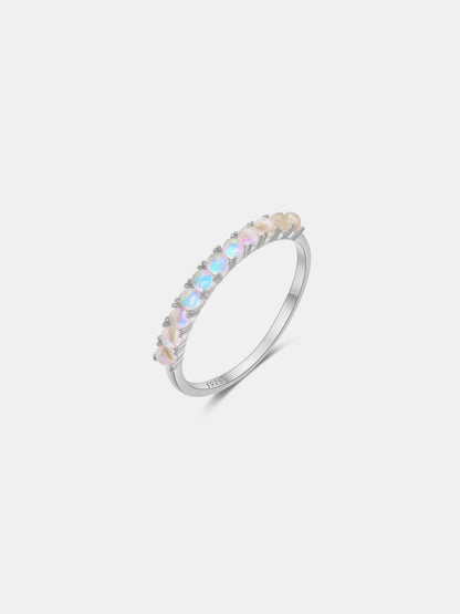 925 Sterling Silver Inlaid Opal Ring