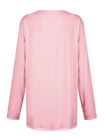 Full Size Pocketed Round Neck Long Sleeve T-Shirt