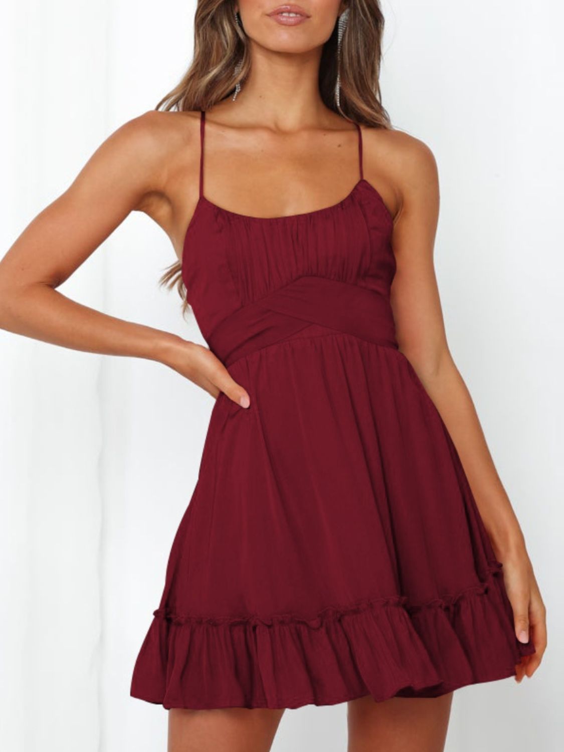 Tied Crisscross Scoop Neck Cami Dress