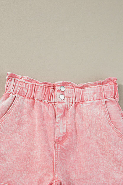 Paperbag Waist Denim Shorts