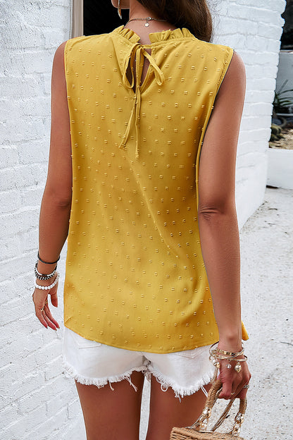 Devine Swiss Dot Round Neck Tank