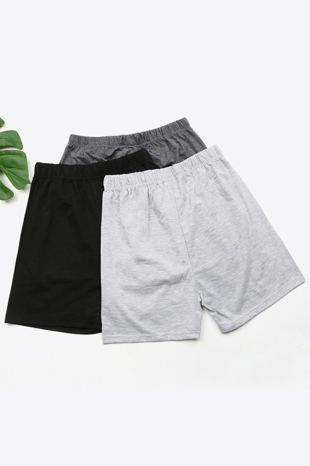 Perfee 3-Pack Elastic Waist Shorts