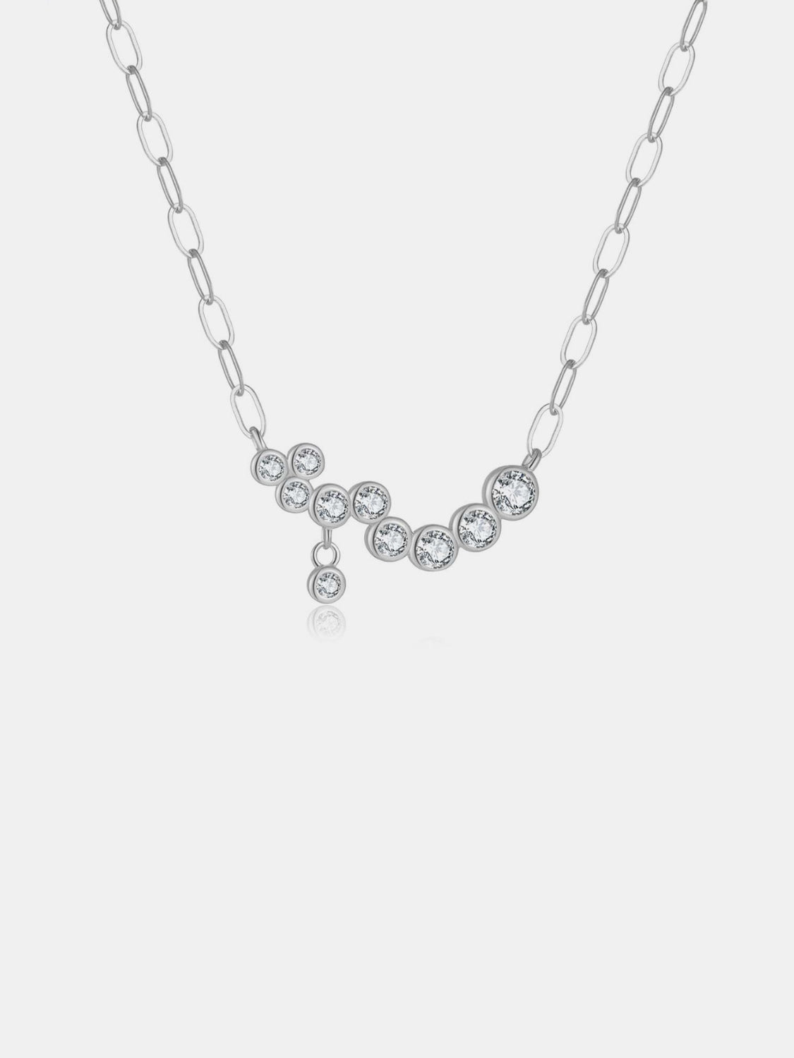 925 Sterling Silver Inlaid Zircon Necklace