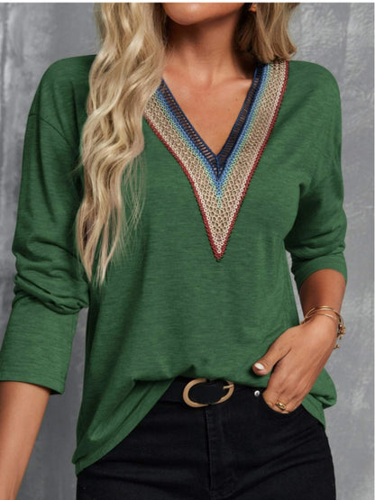 V-Neck Long Sleeve T-Shirt