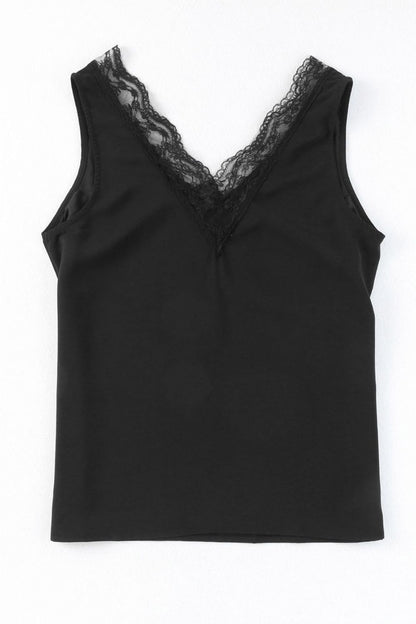 Lace Detail V-Neck Tank