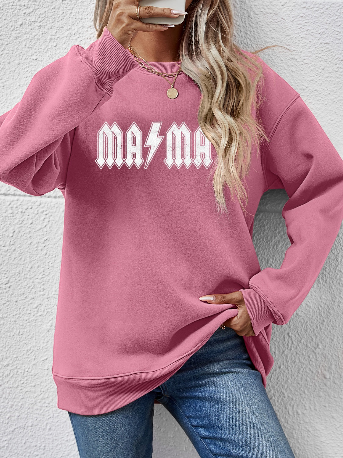 Letter Graphic Dropped Shoulder Sweatshirt