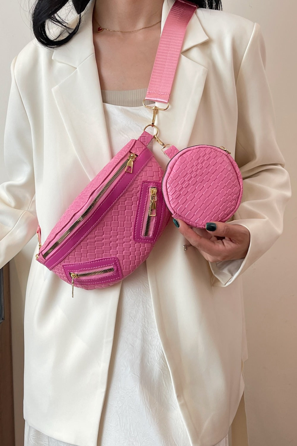 PU Leather Crossbody Bag with Coin Purse