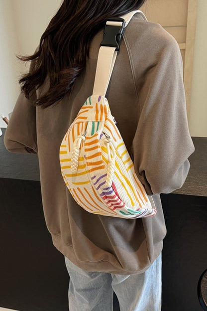 Printed Adjustable Strap Sling Bag