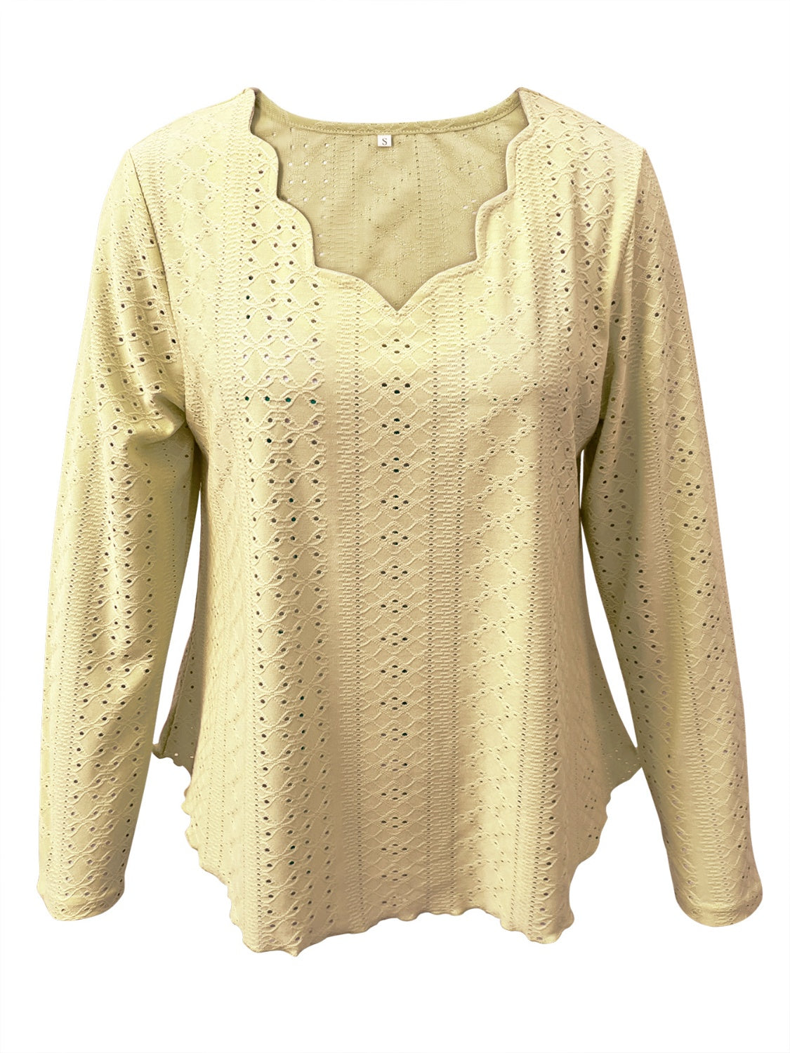 Eyelet Long Sleeve Blouse