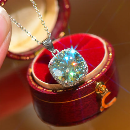 5 Carat Moissanite 925 Sterling Silver Pendant Necklace