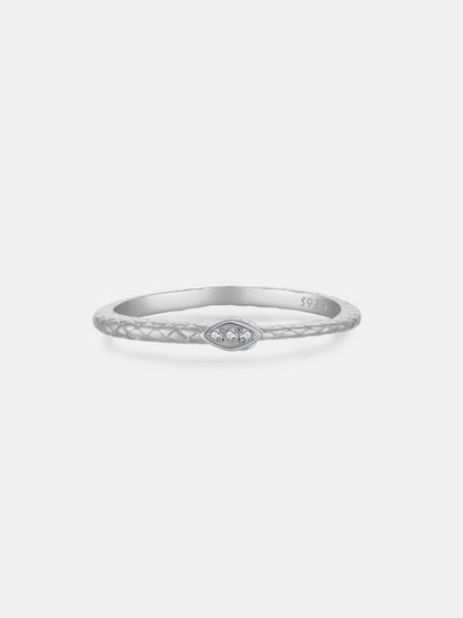 925 Sterling Silver Inlaid Zircon Ring