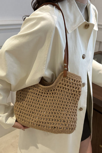 Openwork Woven Tote Bag