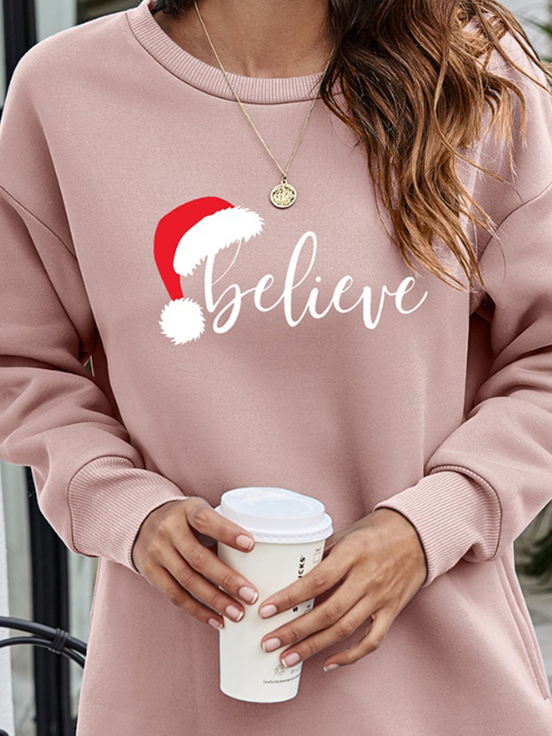 BELIEVE Graphic Tunic Sweatshirt