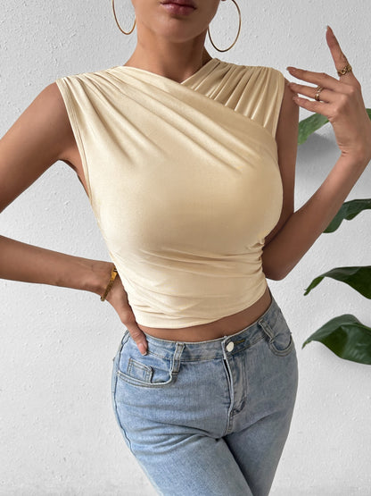 Honey Ruched Surplice Cropped Tank