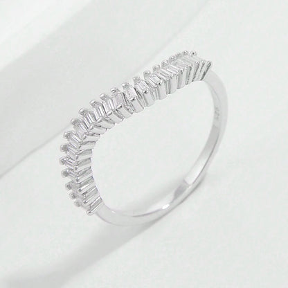 925 Sterling Silver Inlaid Zircon Ring