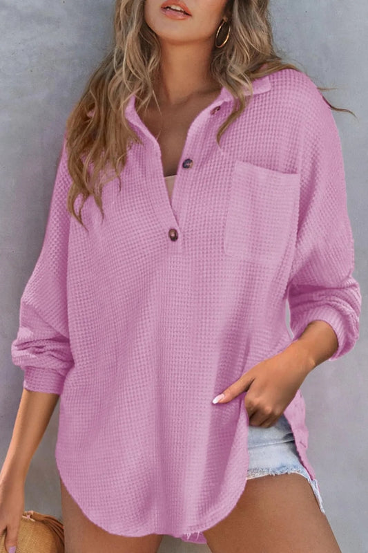 Half Button Long Sleeve Sweatshirt