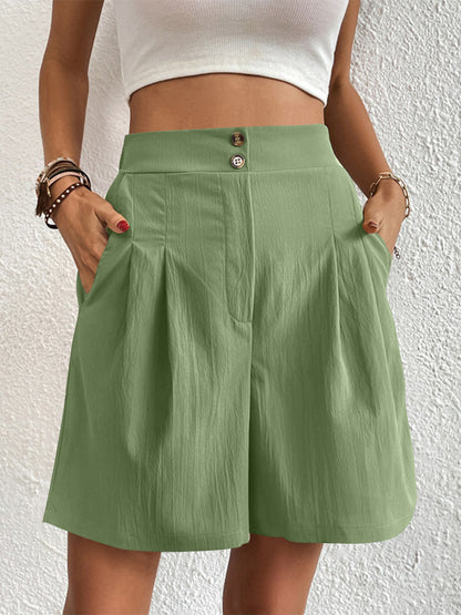 High Waist Shorts with Pockets