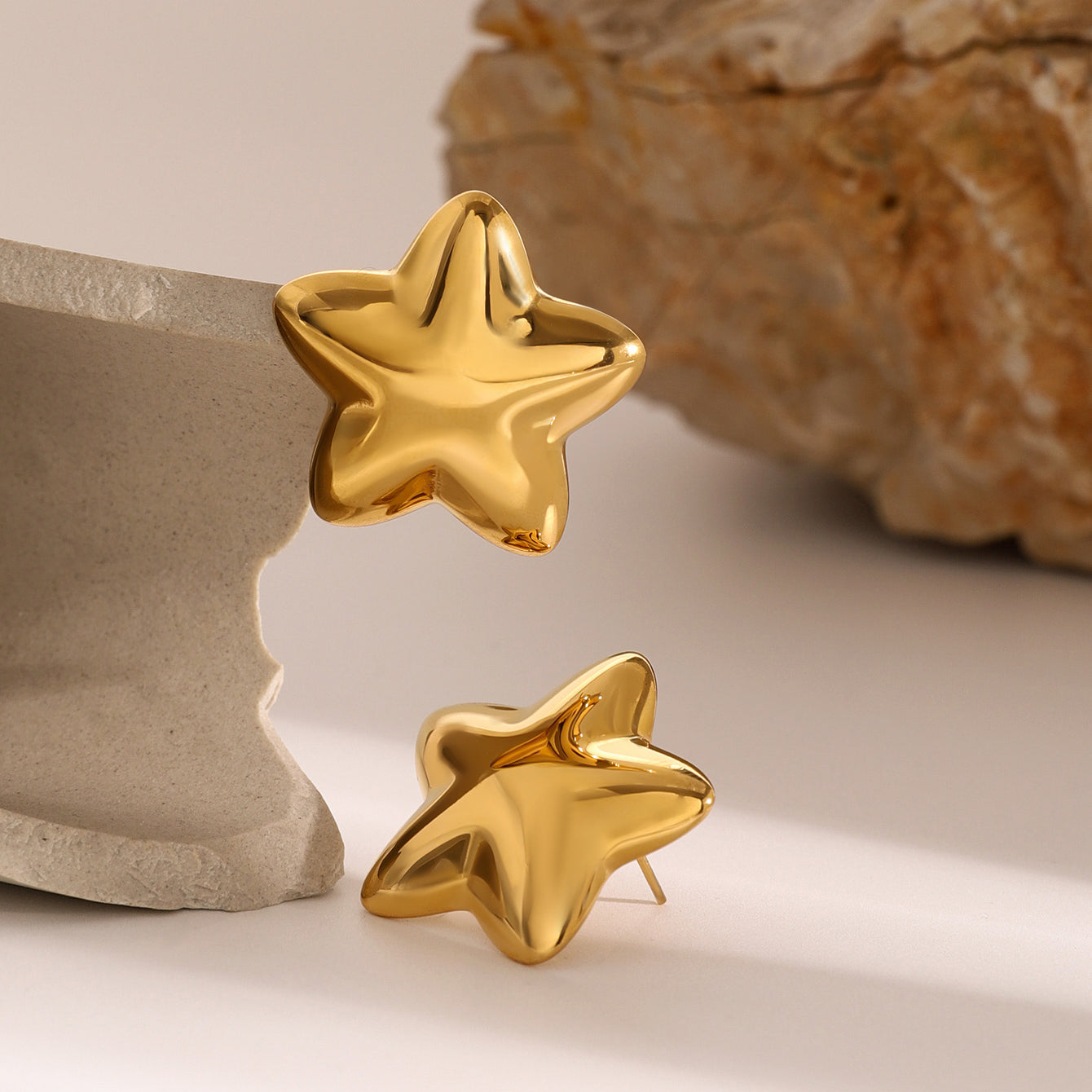 Stainless Steel Star Stud Earrings