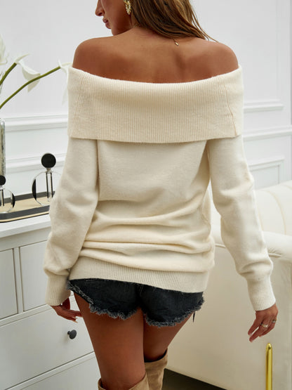 Devine Off-Shoulder Long Sleeve Sweater