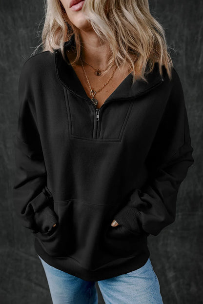 Half Zip Long Sleeve Sweatshirt