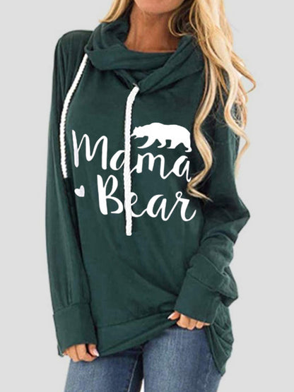 Drawstring Letter Graphic Long Sleeve Hoodie