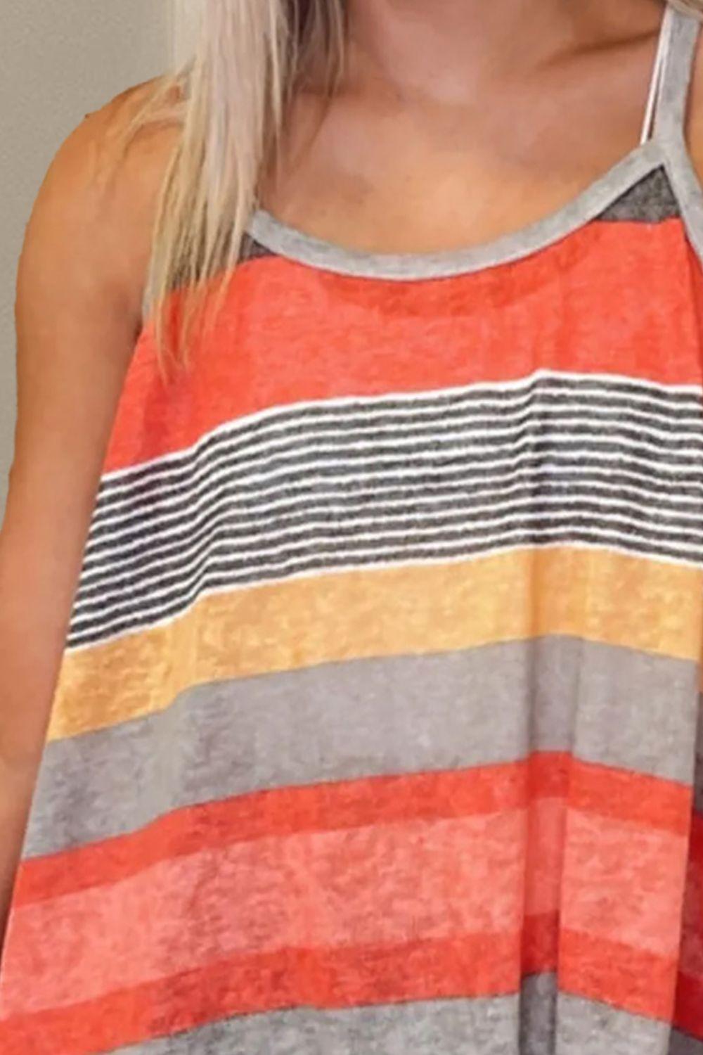 Color Block Round Neck Cami