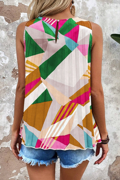 Color Block Round Neck Tank