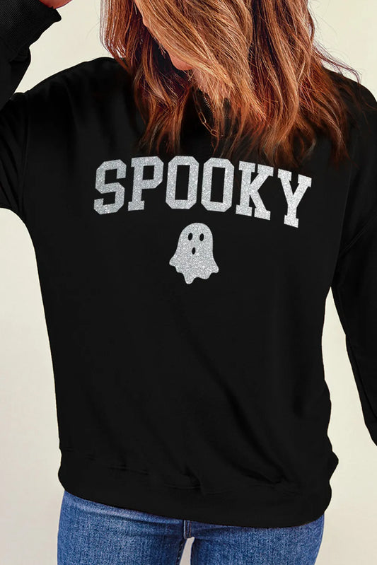 SPOOKY Round Neck Long Sleeve Sweatshirt