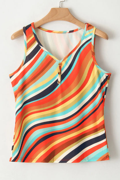 Color Block Round Neck Tank