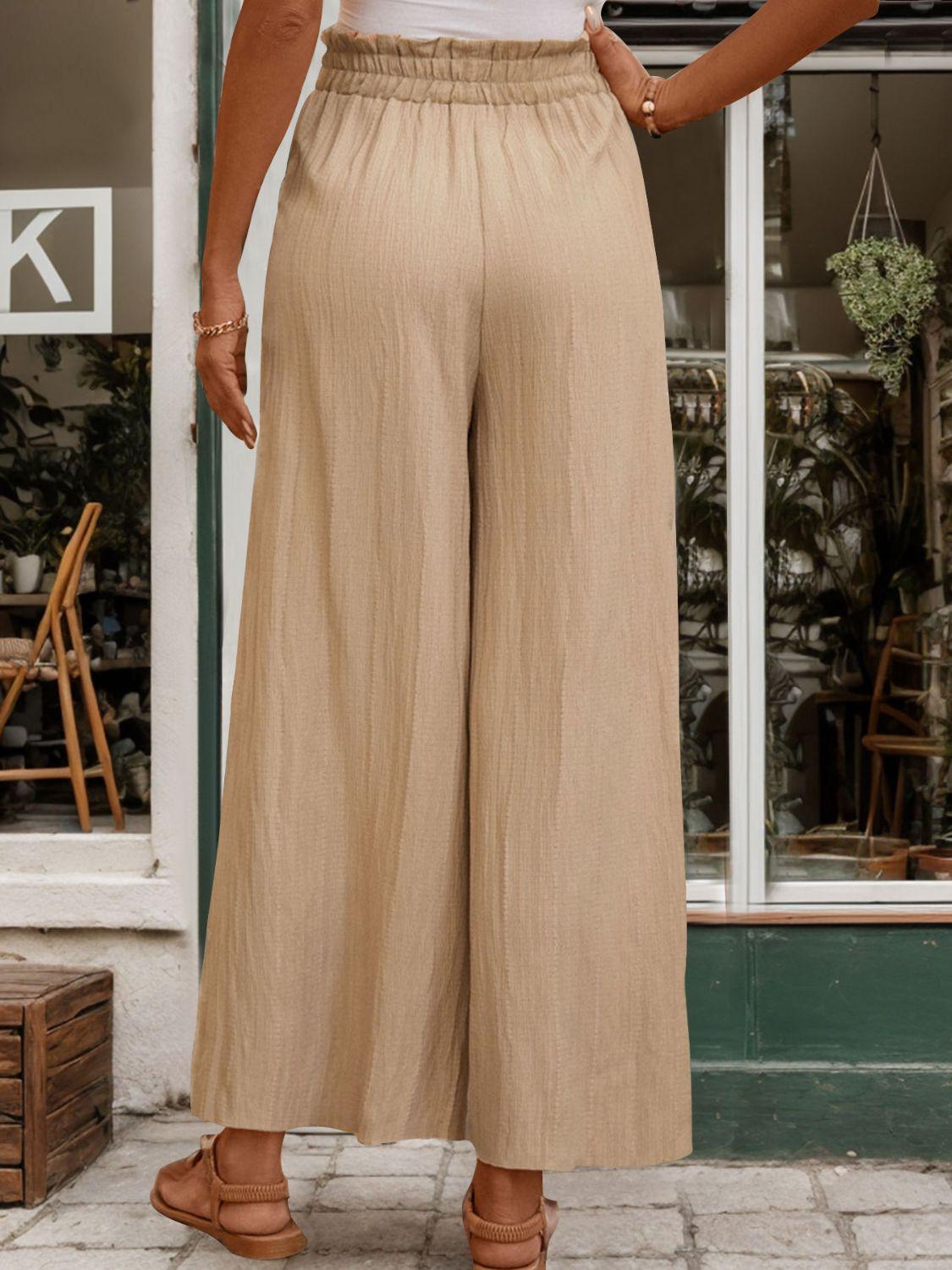 Perfee Frill Wide Leg Pants